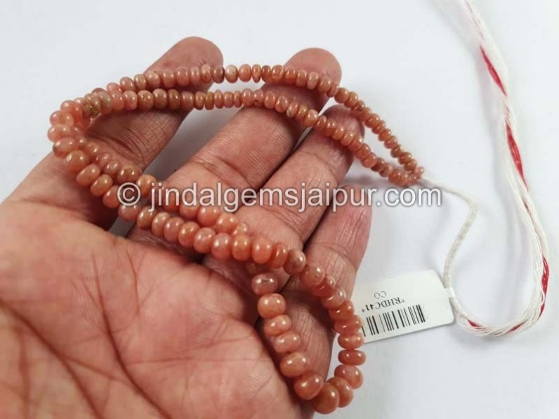 Rhodochrosite Smooth Roundelle Beads