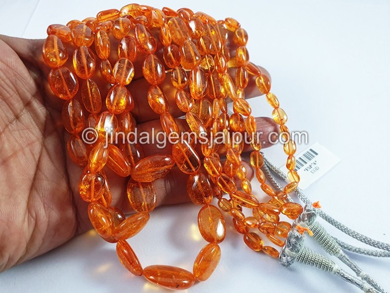 Mandarin Garnet Smooth Nuggets Beads