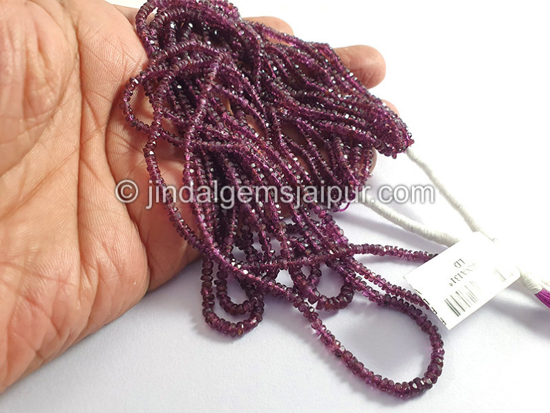 Rhodolite Garnet Faceted Roundelle Shape Beads