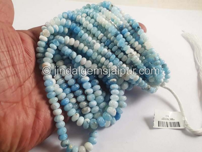 Sky Blue Hackmanite Smooth Roundelle Medium Shape Beads