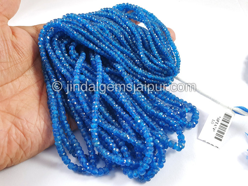 Neon Apatite Faceted Roundelle Shape Beads