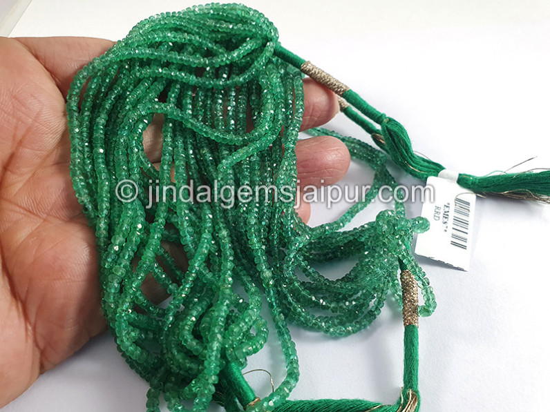 Emerald Faceted Roundelle Shape Beads