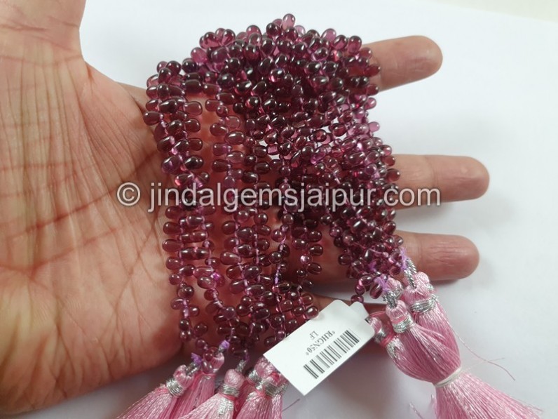 Rhodolite Garnet Smooth Drops Beads