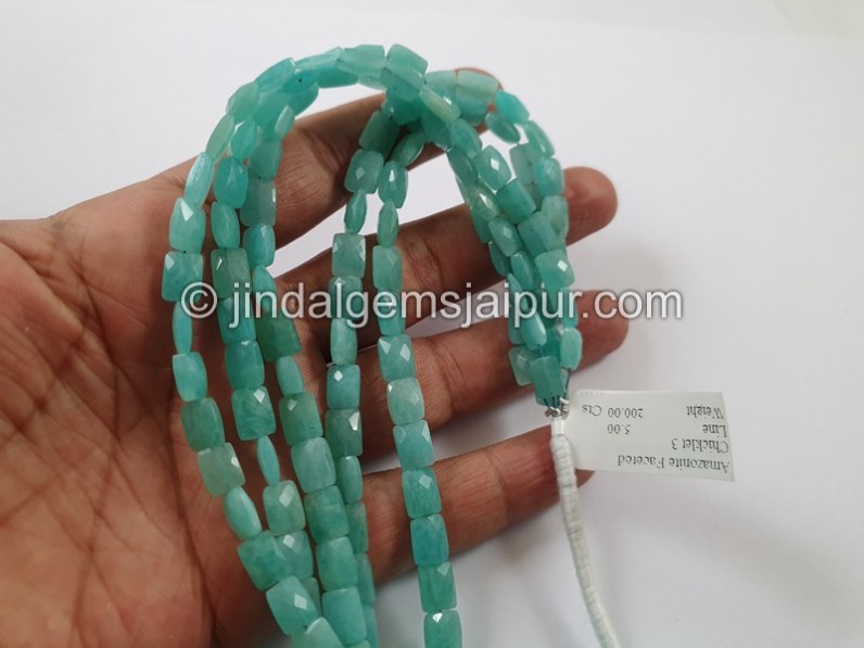 Amazonite Far Faceted Chicklet Beads