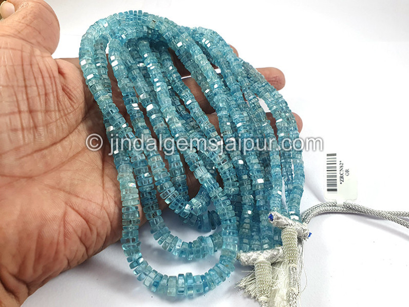 Blue Zircon Bolt Cut Shape Beads