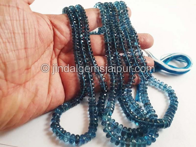 London Blue Topaz Faceted German Cut Beads