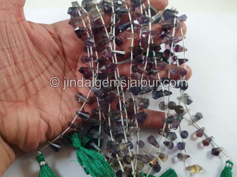 Fluorite Faceted Fancy Cone Beads