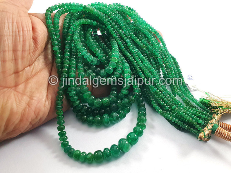 Emerald Smooth Roundelle Shape Beads