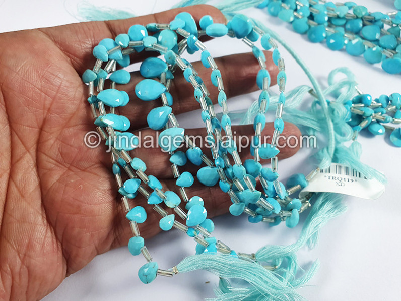 Turquoise Faceted Pear Shape Beads