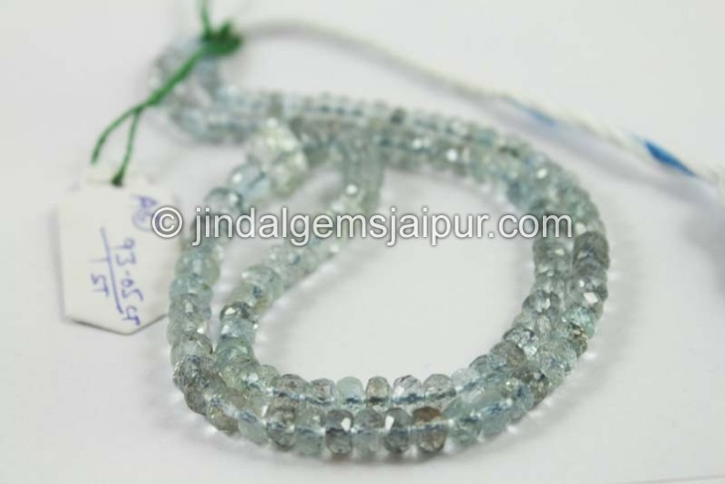 Golden Moss Aquamarine Faceted Roundelle Beads