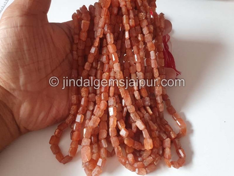 Sunstone Faceted Nugget Beads