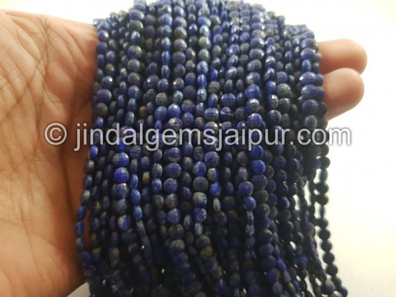 Lapis Faceted Coin Beads