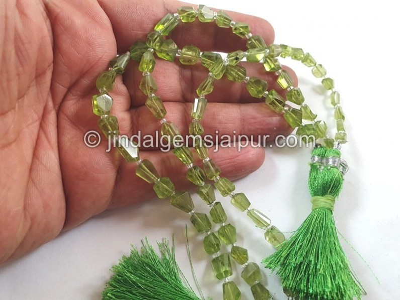 Peridot Faceted Nugget Beads