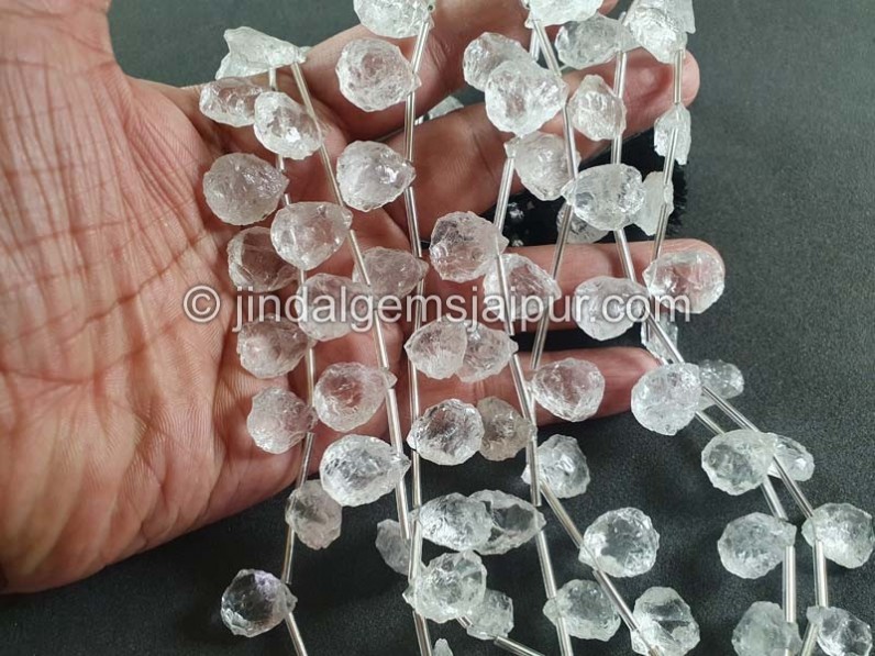 Crystal Hammered Pear Beads