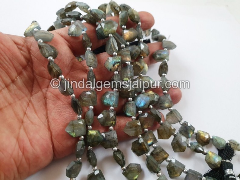 Labradorite Faceted Pentagon Beads