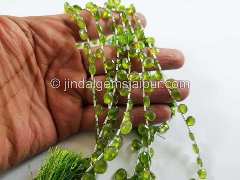 Vesuvianite Faceted Heart Shape Beads