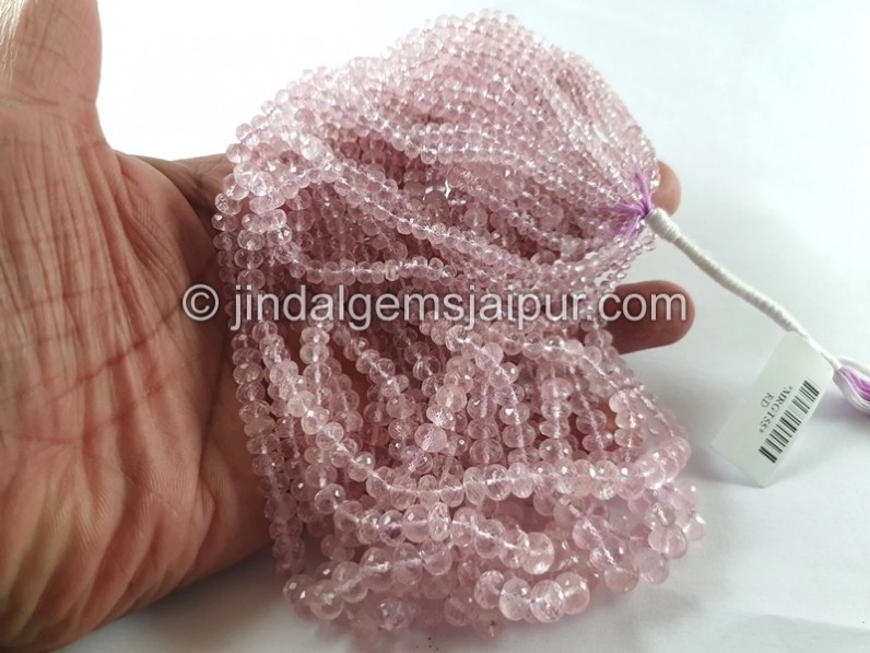 Morganite Big Faceted Roundelle Beads