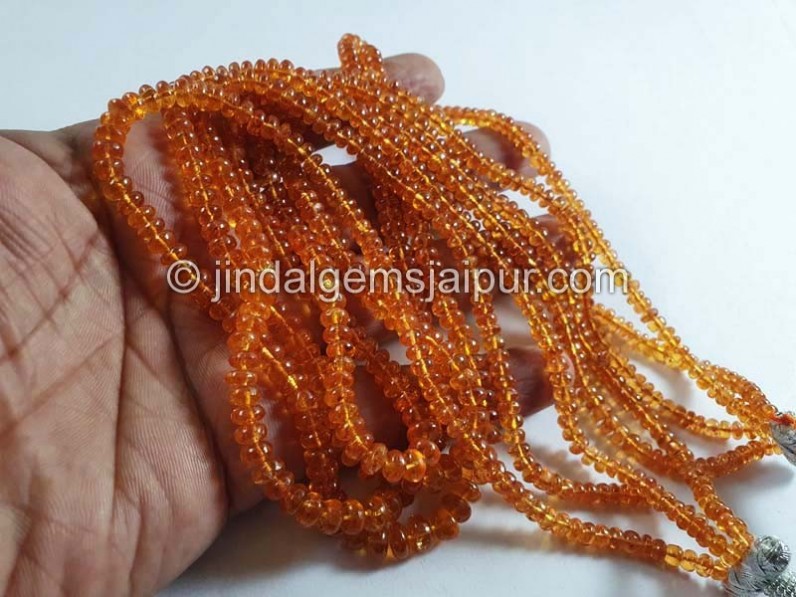 Mandarin Garnet Smooth Roundelle Shape Beads