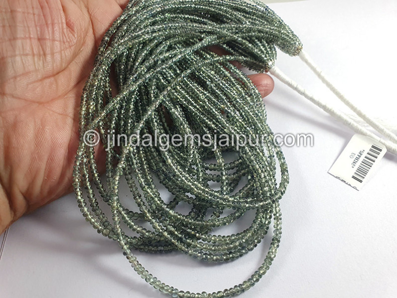 Green Sapphire Smooth Roundelle Shape Beads