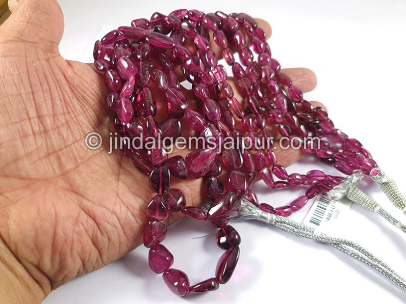 Rubellite Smooth Nuggets Shape Beads