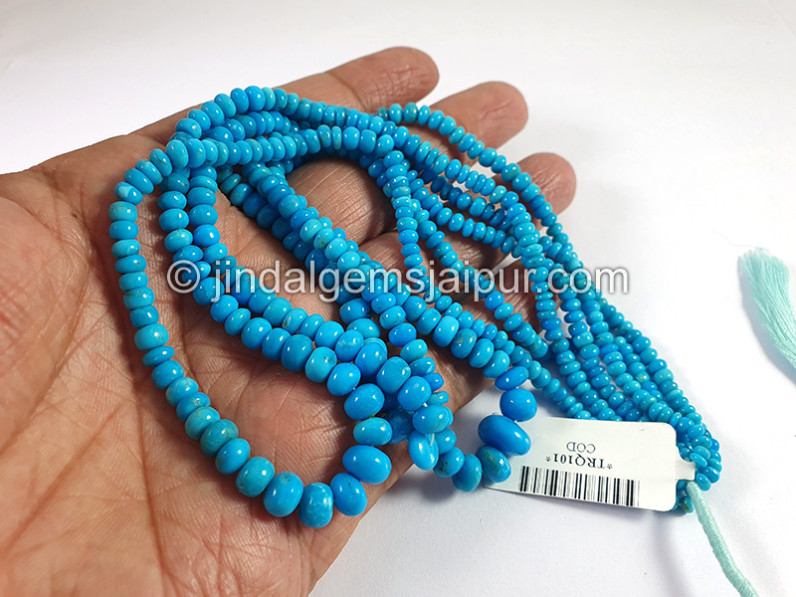 Turquoise Smooth Roundelle Shape Beads