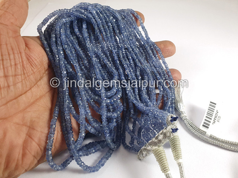 Blue Sapphire Burma Faceted Roundelle Shape Beads