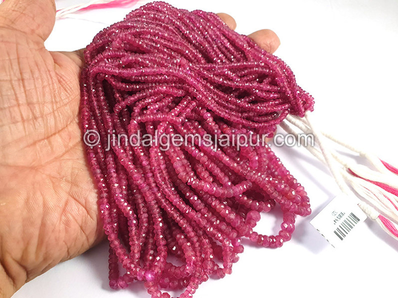 Ruby Faceted Roundelle Shape Beads