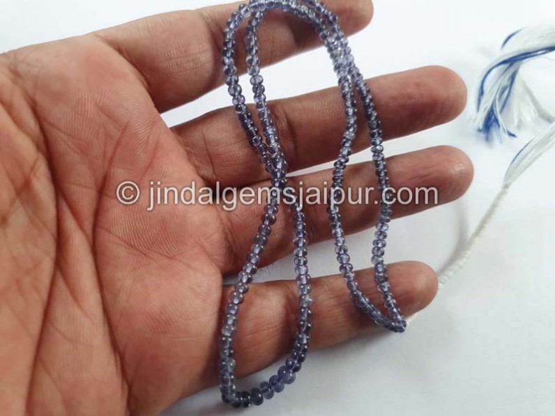 Blue Spinel Smooth Roundelle Beads