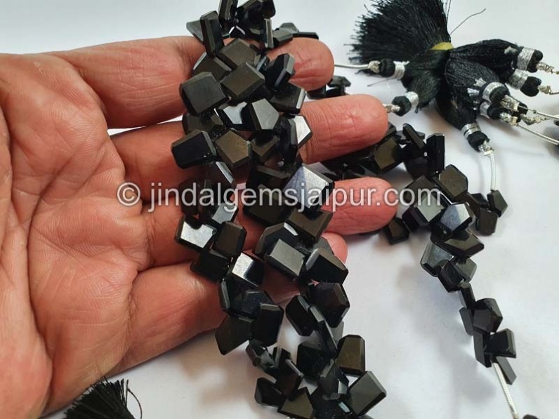 Black Spinel Flat Table Cut Fancy Beads