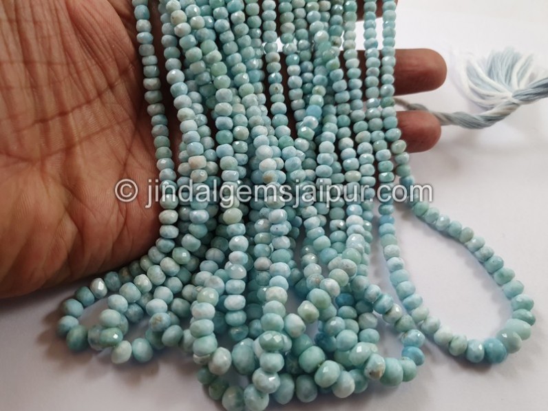 Larimar Faceted Roundelle Beads