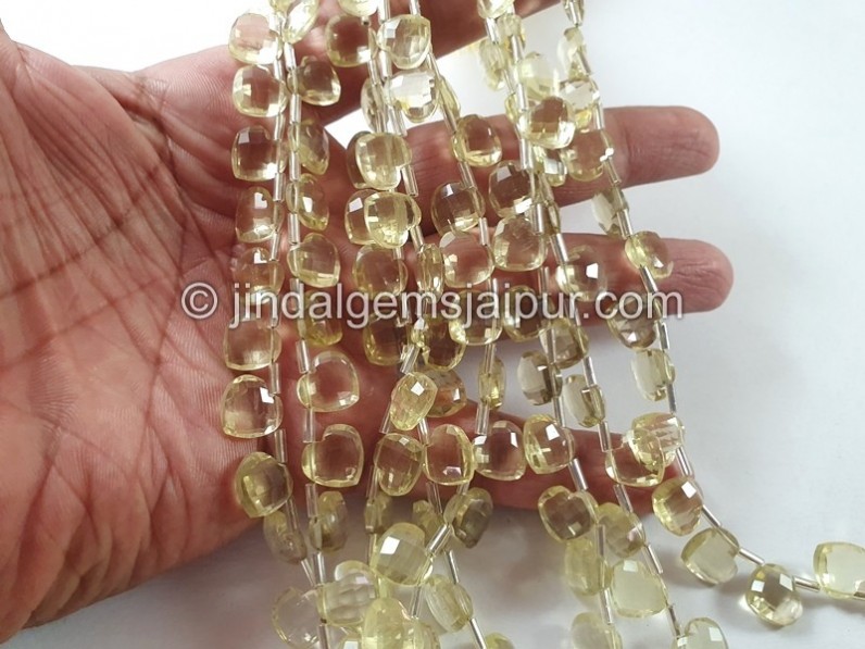 Lemon Quartz Faceted Fancy Heart Beads