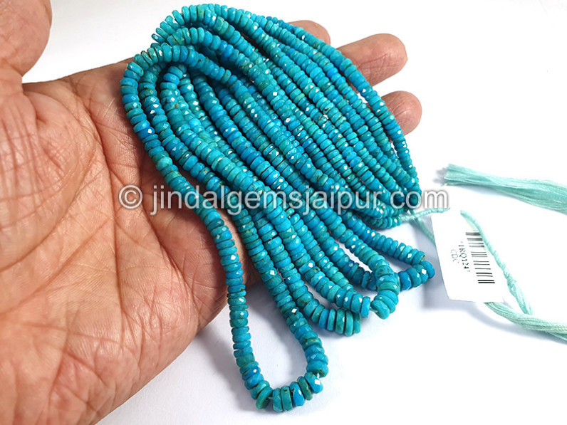 Turquoise Faceted Tyre Shape Small Beads