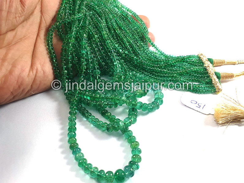 Emerald Smooth Roundelle Shape Beads