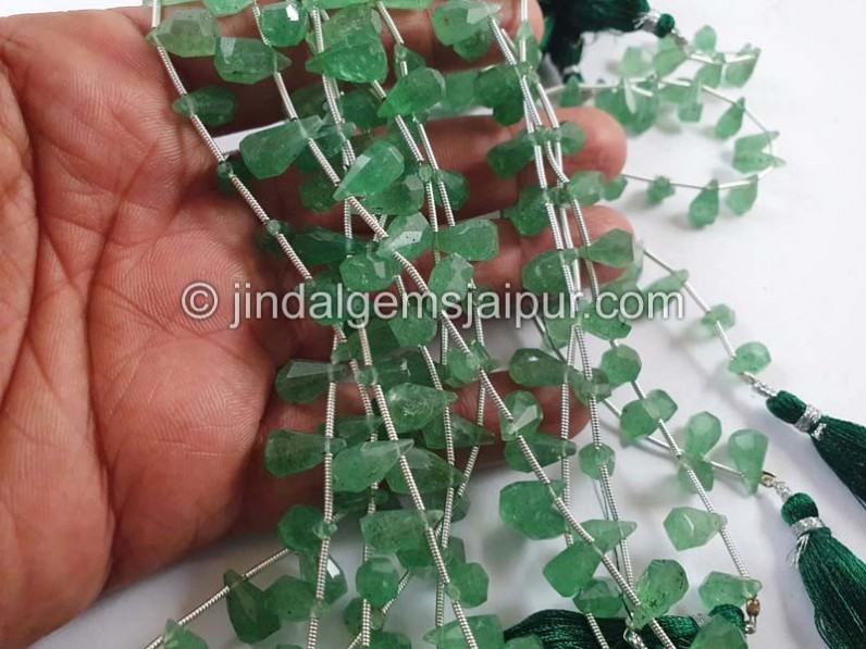 Green Strawberry Fancy Cut Drops Beads