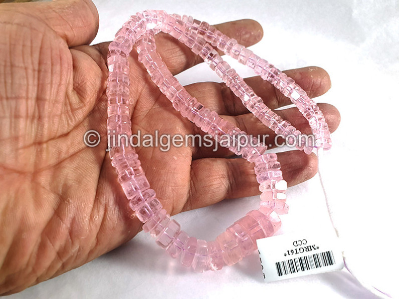 Pink Morganite Step Cut Bolt Shape Beads