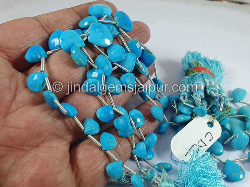 Turquoise Faceted Heart Shape Beads