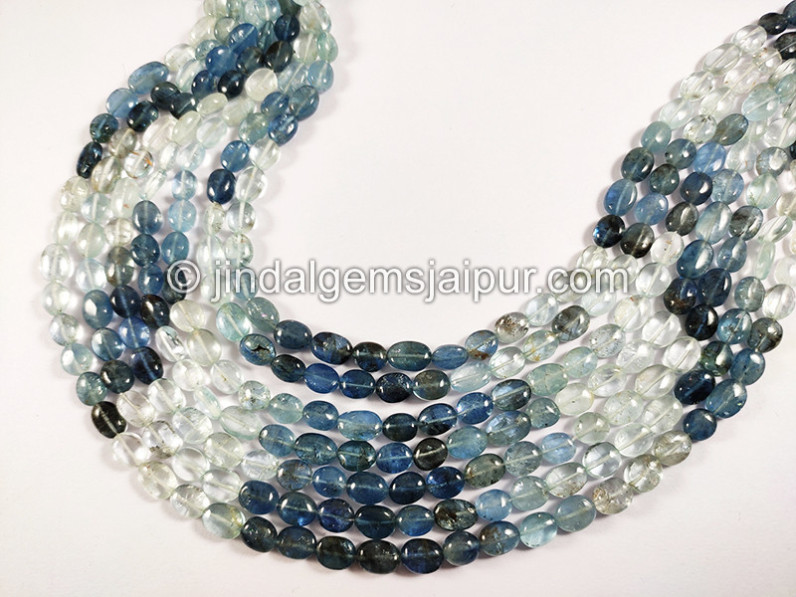 Santa Maria Aquamarine Shaded Smooth Oval Shape Beads