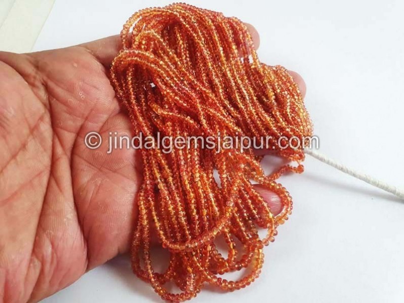 Orange Sapphire Smooth Roiundelle Beads