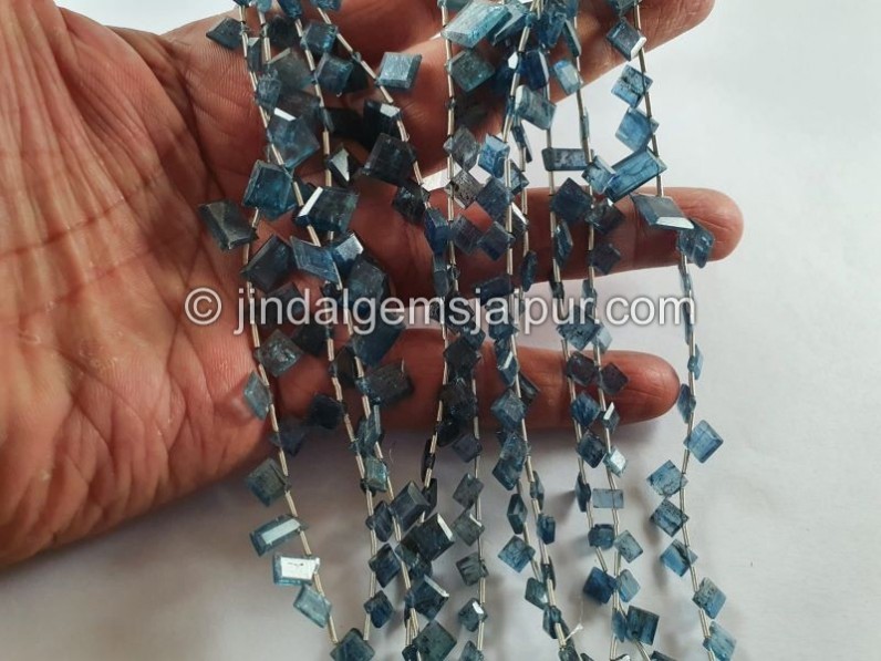 Indigo Kyanite Flat Square Slices Beads