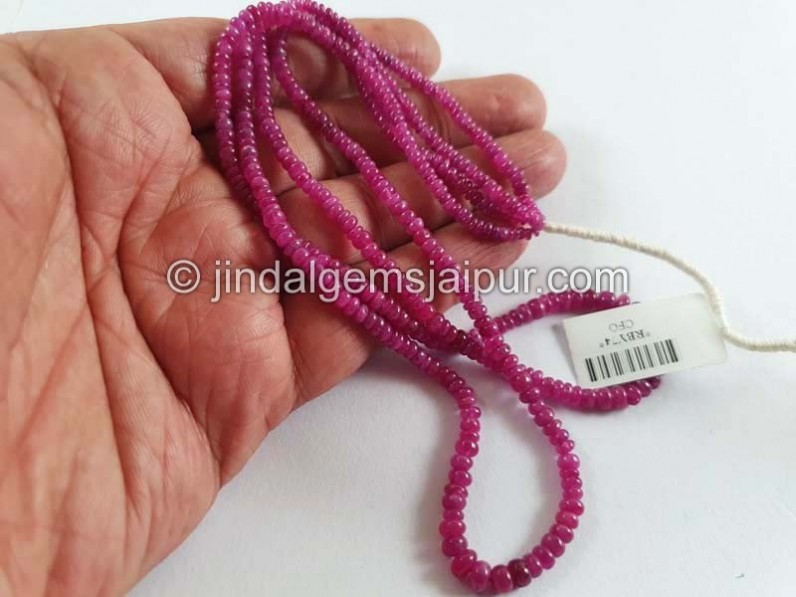 Ruby Natural Smooth Roundelle Beads