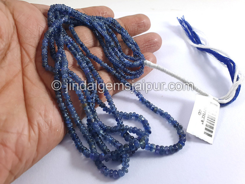 Blue Sapphire Burma Smooth Roundelle Shape Beads