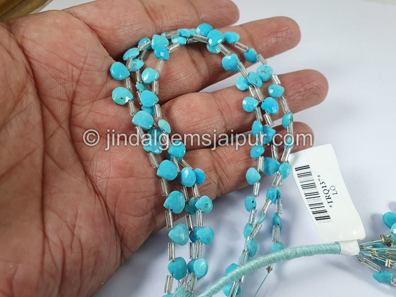 Turquoise Faceted Heart Shape Beads