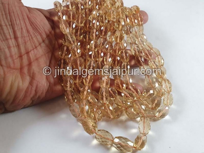 Citrine Faceted Barrel Beads