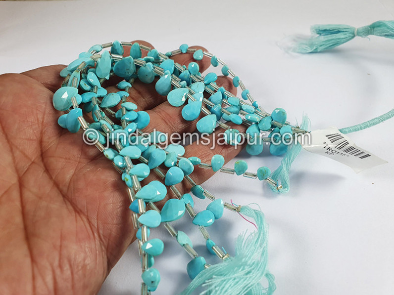 Turquoise Faceted Pear Shape Beads