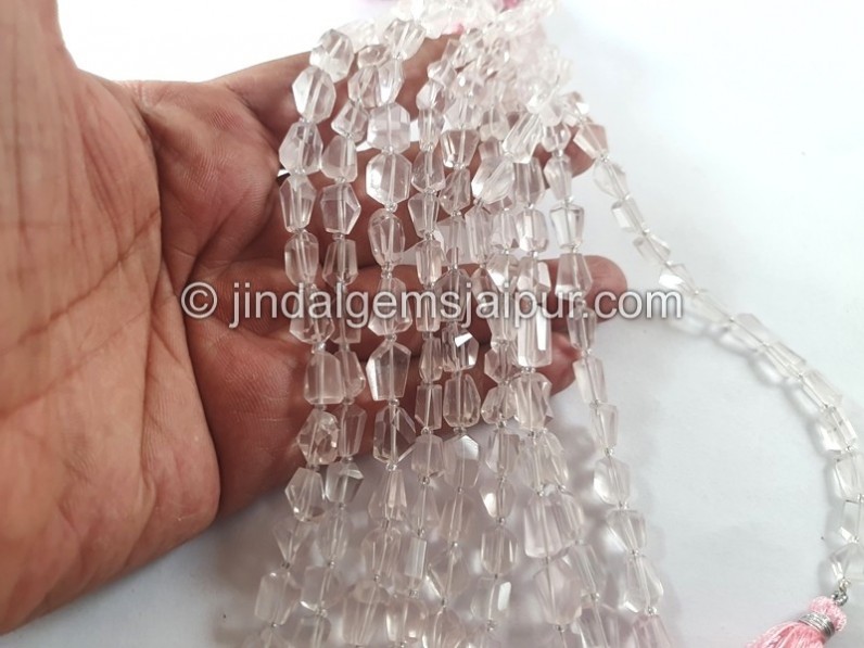 Rose Quartz Faceted Nugget Beads