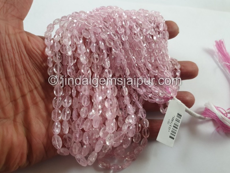 Pink Morganite Faceted Oval Beads