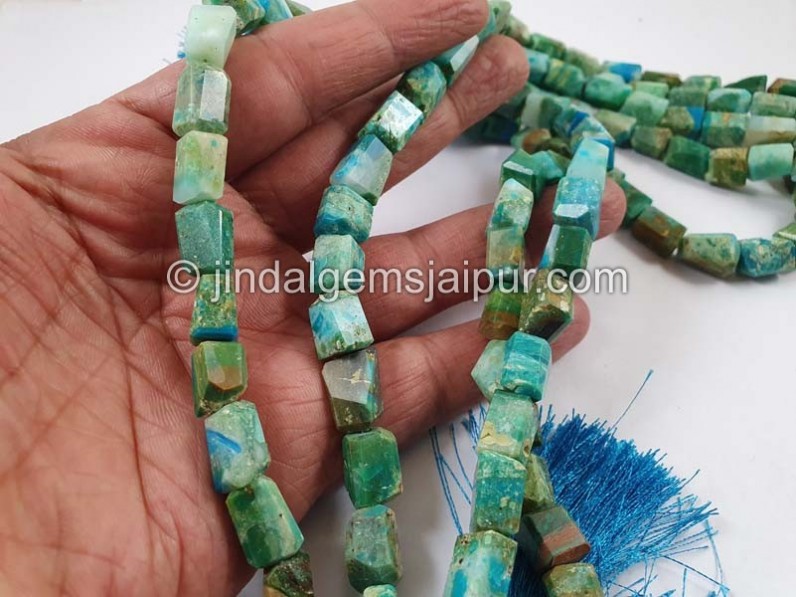 Natural Blue Opalina Faceted Nugget Beads