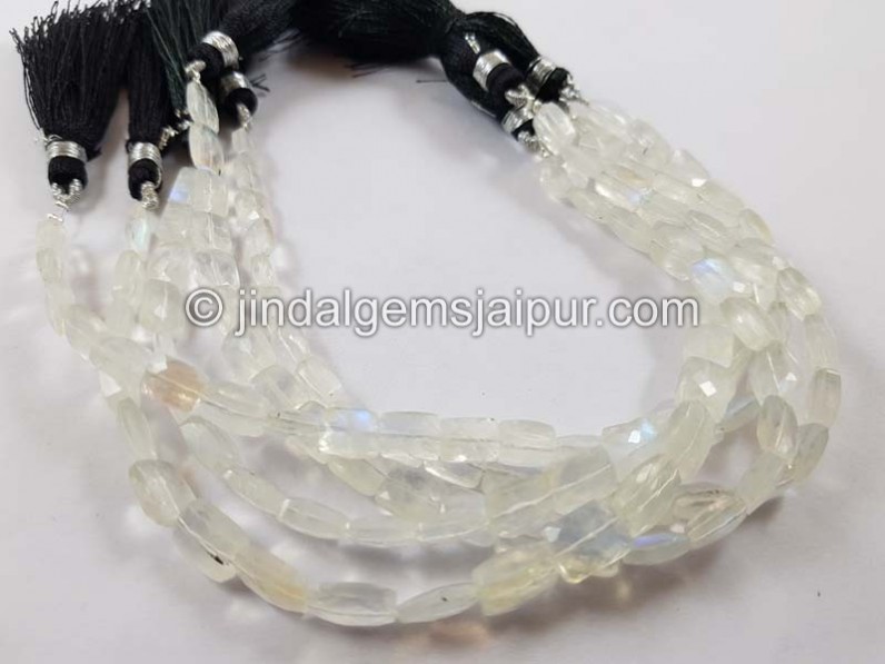 White Rainbow faceted chicklet beads