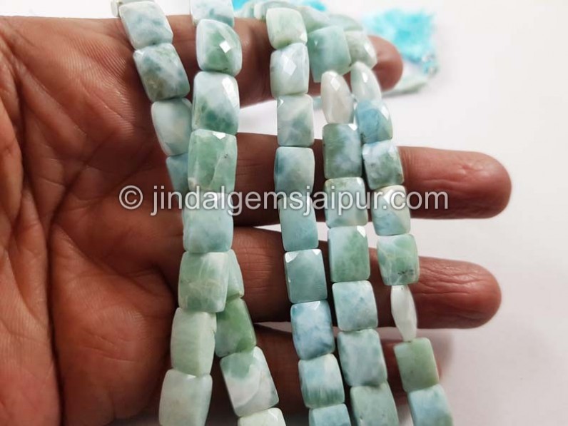 Larimar far faceted chicklet beads