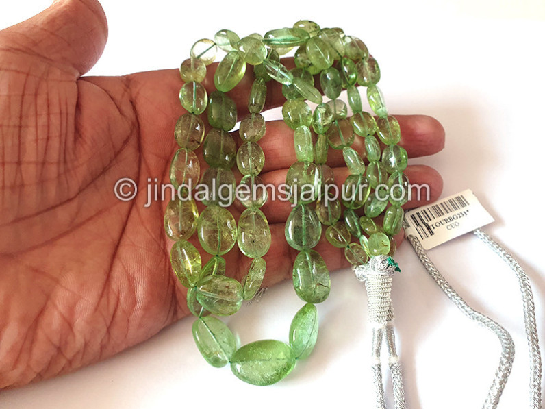 Green Tourmaline Smooth Nuggets Beads